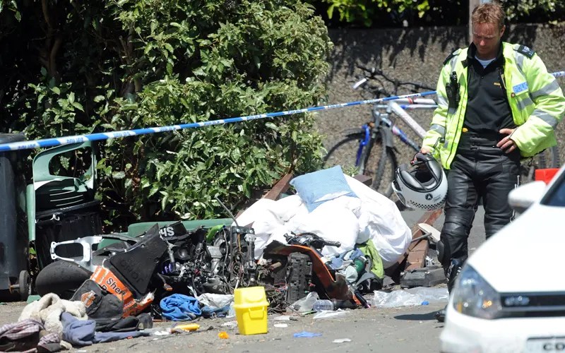 Pictures from scene of Bray Hill Senior TT crash