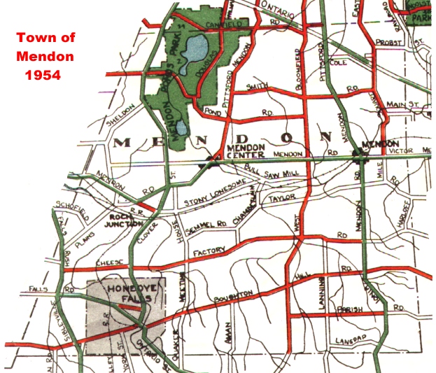 1954 Map of Mendon
