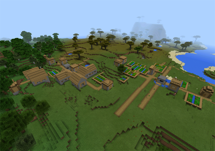 170 Double Village At Spawn Minecraft PE Seeds