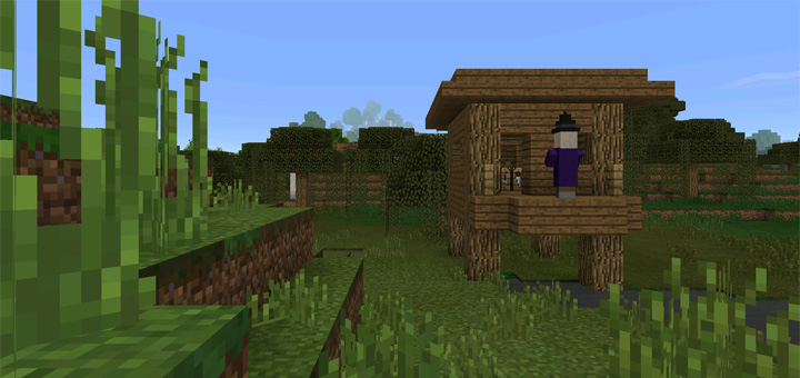 1057943812: Witch Hut At Spawn | Minecraft Pe Seeds