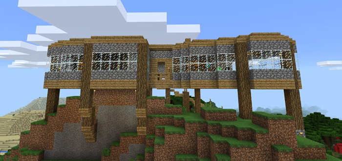 Hilltop House (Survival World) [Creation] | Minecraft Pe Maps