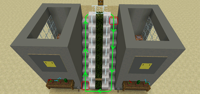 Working Escalator [Redstone] (1.1.0.1+ Only!) Minecraft PE Maps