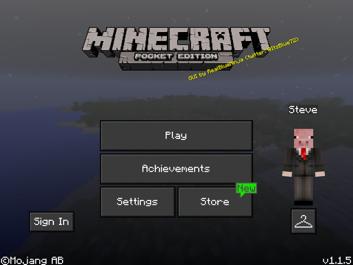Night Mode GUI Texture Pack Minecraft PE Texture Packs