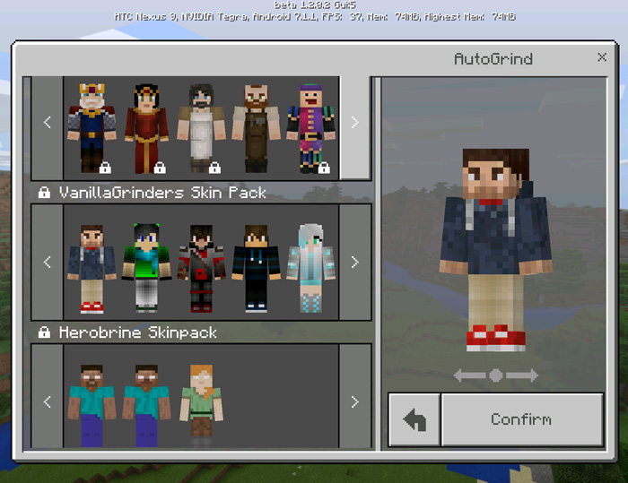 VanillaGrinders Skin Pack (1.2 Beta Only) Minecraft Skin Packs