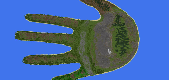 Hand Island [Custom Terrain] Minecraft PE Maps