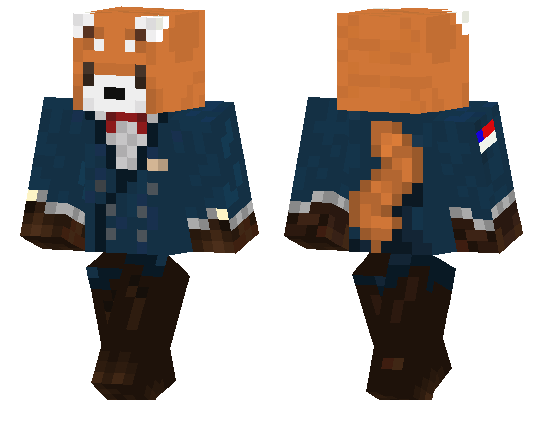 Red Panda with Suit Minecraft PE Skins