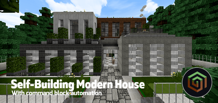 Self-Building Modern House [Map] | Minecraft Pe Maps