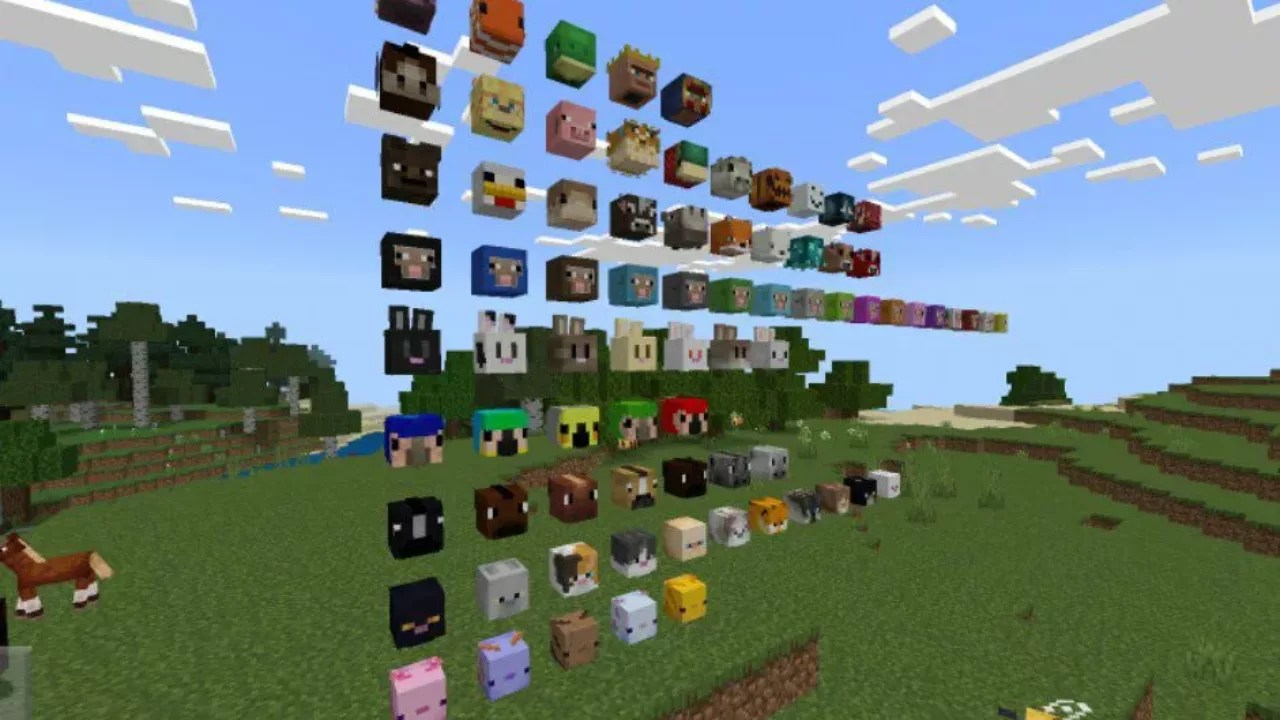 Download Mob Heads Mod Minecraft Bedrock MCPEDL