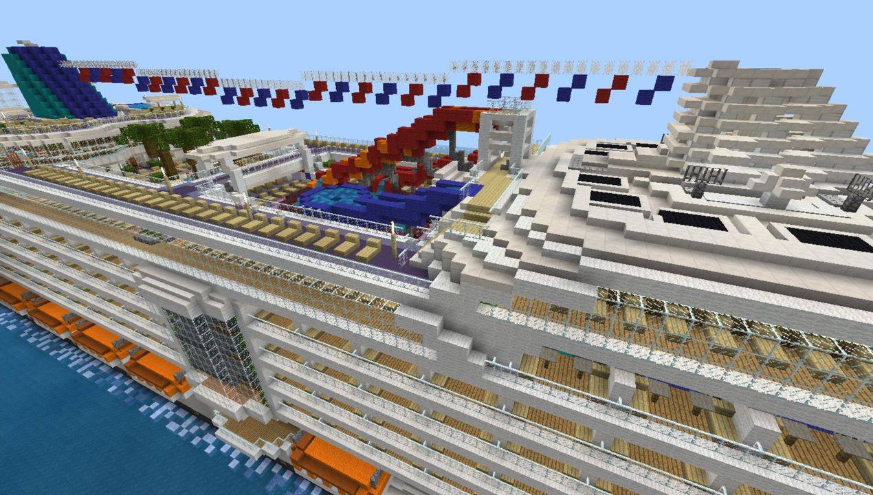 Mega Cruise Ship MCPE map All for Minecraft PE game