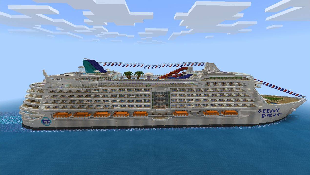 Mega Cruise Ship MCPE map All for Minecraft PE game