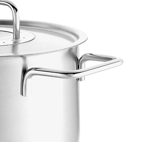 Pure Collection Stainless Steel 9 Piece Cookware Set with Metal Lids