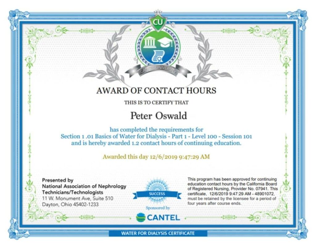 Dialysis Water Treatment Training Mar Cor