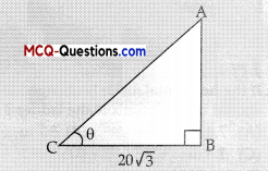 MCQ Questions for Class 10 Maths Chapter 9 Some Applications of Trigonometry 19