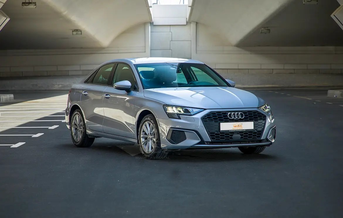 Book Best audi A3 Gray Rental in Dubai Miami Car Rental