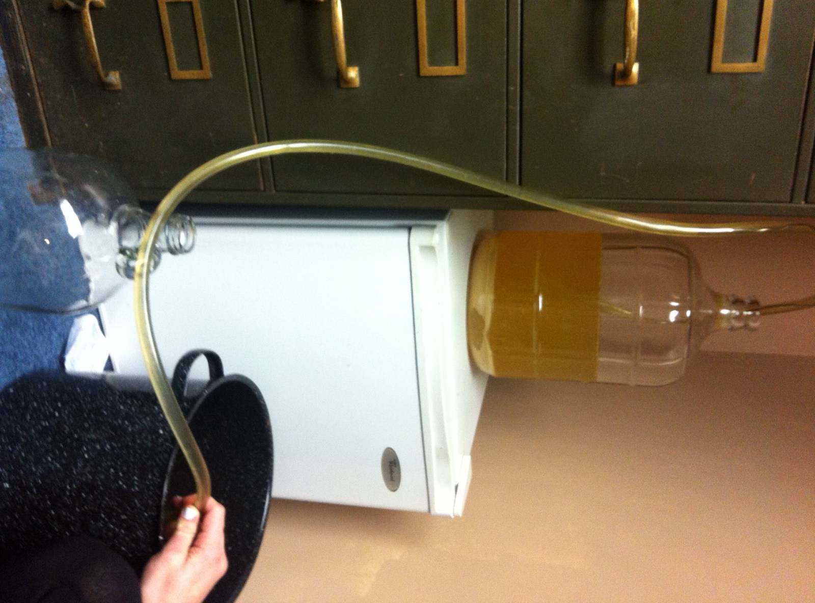 Mead racking has proven to be a messy process. Mary Snyder