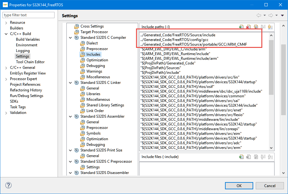 Using custom FreeRTOS with S32K SDK and OSIF for ARM | MCU on Eclipse