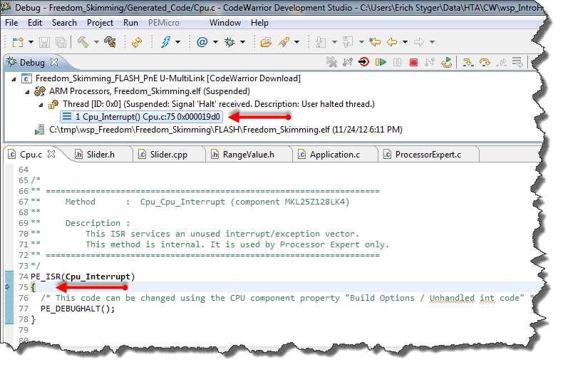 Debugging Hard Faults on ARM CortexM MCU on Eclipse