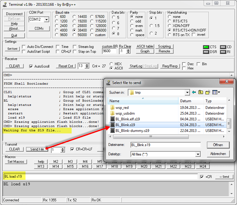 Loading S19 File MCU on Eclipse