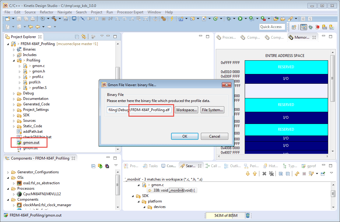 将 GNU 分析 (gprof) 与 ARM CortexM 结合使用 异常教程