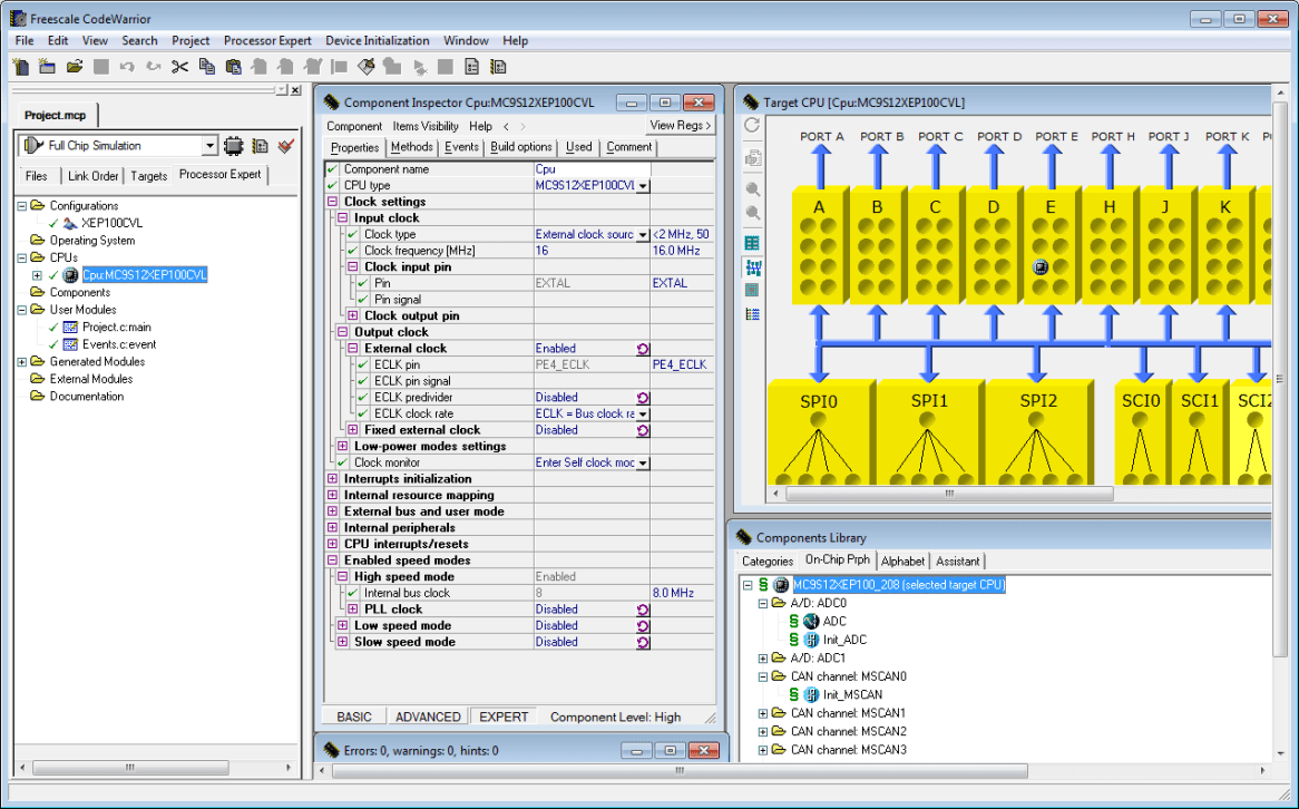 Overview Processor Expert MCU on Eclipse