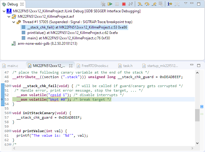 What does stack smashing detected mean in c lasopaconnection