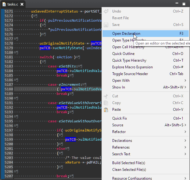 FreeRTOS and Eclipse Indexer for >5K Lines Source Files MCU on Eclipse