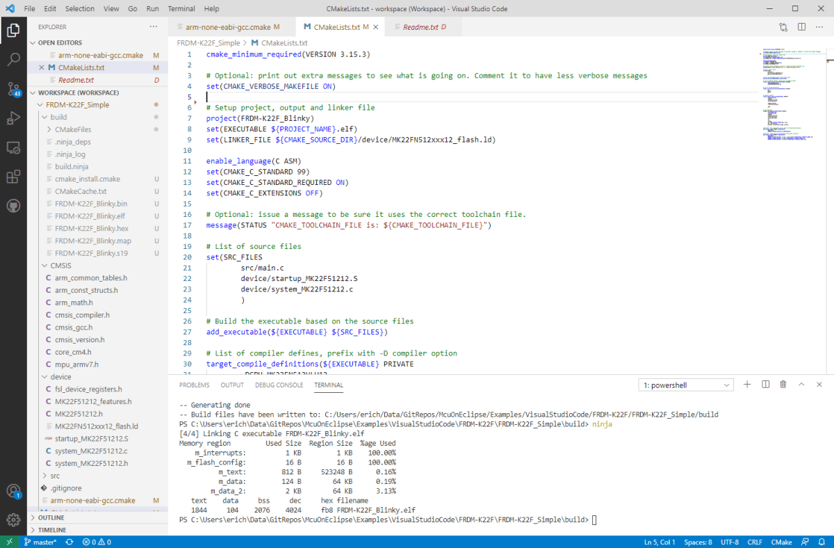 Visual Studio Code for C/C++ with ARM CortexM Part 2 Project MCU