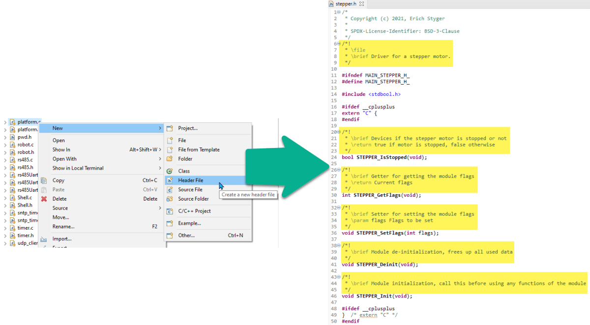 Spilling the Beans C/C++ Header Files MCU on Eclipse