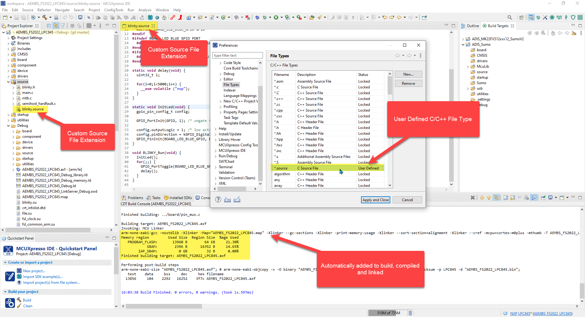 customfileextensionineclipse MCU on Eclipse