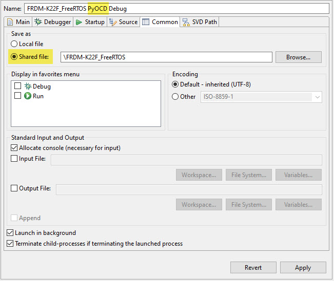 Debugging Embedded Targets with pyOCD and Eclipse MCU on Eclipse