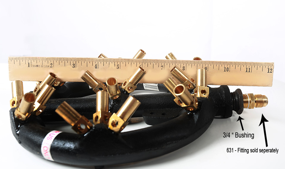 619NG Multi Jet Burner 23 Brass Jet Natural Gas