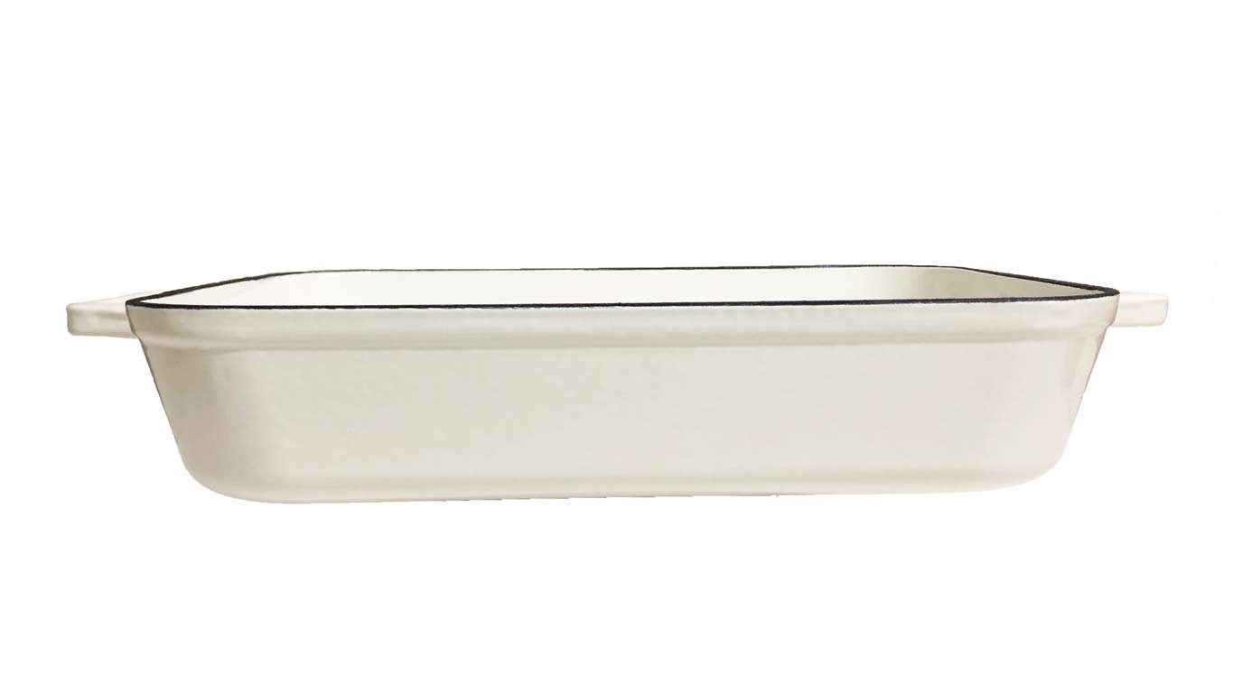 WHITE ENAMEL BAKING DISH 12" x 9" x 2.5"