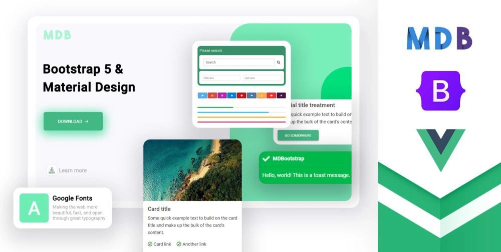 Free Angular, React, Vue Material Design UI Kits