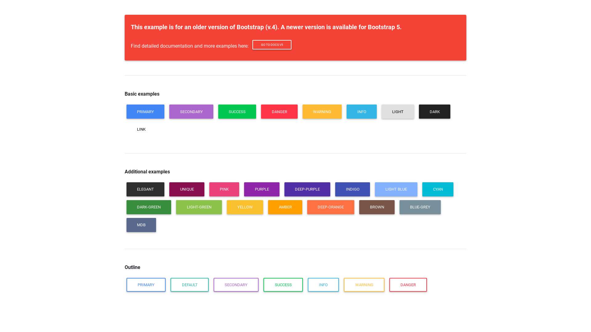 bootstrap button colors Material Design for Bootstrap
