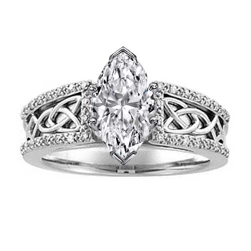 Engagement Ring Celtic Knot Marquise Diamond Engagement Ring