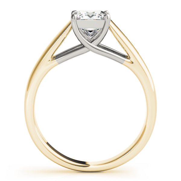 Engagement Ring Trellis Solitaire Engagement Ring in Yellow & White