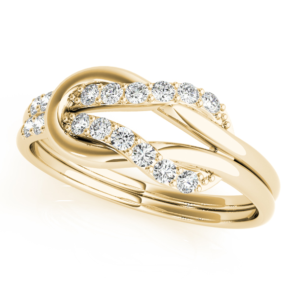 European Engagement Ring Love Knot Diamond Ring Yellow Gold ER361YG