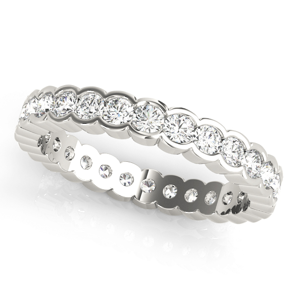 Wedding Band Semi Bezel Diamond Eternity Band 0.93 Ct