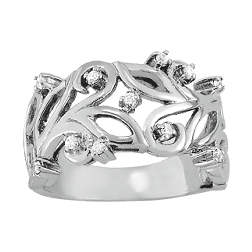 European Engagement Ring Wide Vine Diamond Ring ER355