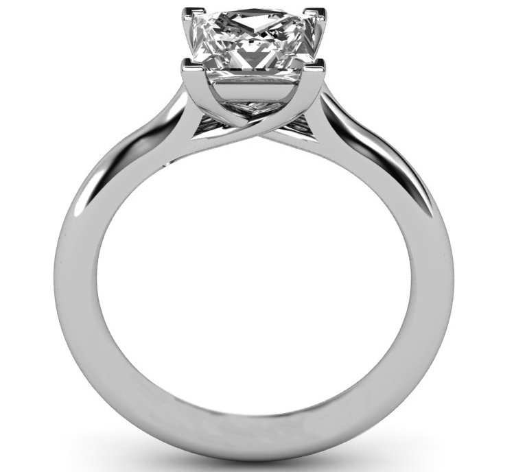 Engagement Ring Princess Diamond Solitaire Trellis Engagement RingES1097