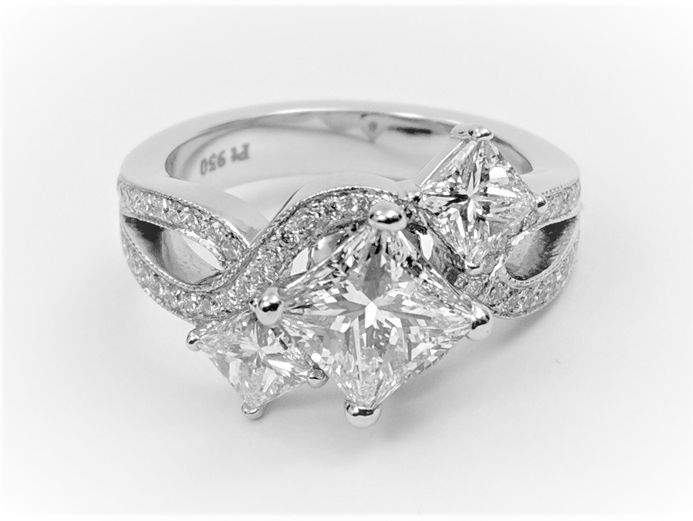 Engagement Ring Three Stone Infinity Diamond Engagement RingES1180PR