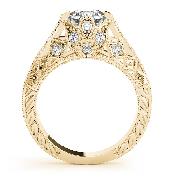 Engagement Ring Filigree Diamond Heirloom Engagement Ring Yellow Gold