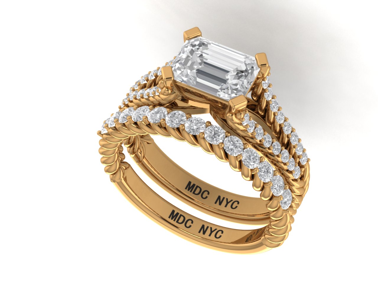Horizontal Engagement Rings from MDC Diamonds NYC