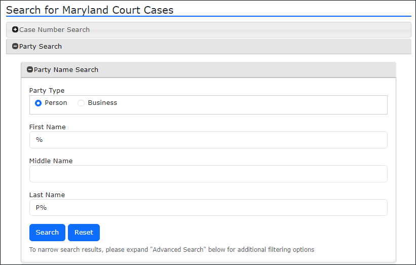 Case Search Notices Maryland Courts