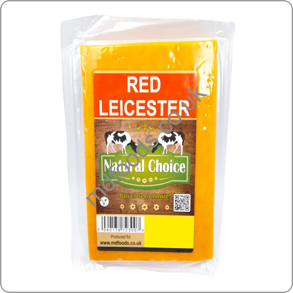 NATURAL CHOICE LARGE RED LEICESTER CHEDDAR CHEESE 250g MD Foods