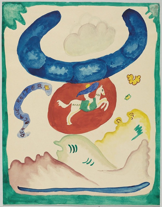 Design for the cover of the almanac 'The Blue Rider' VIII by Wassily