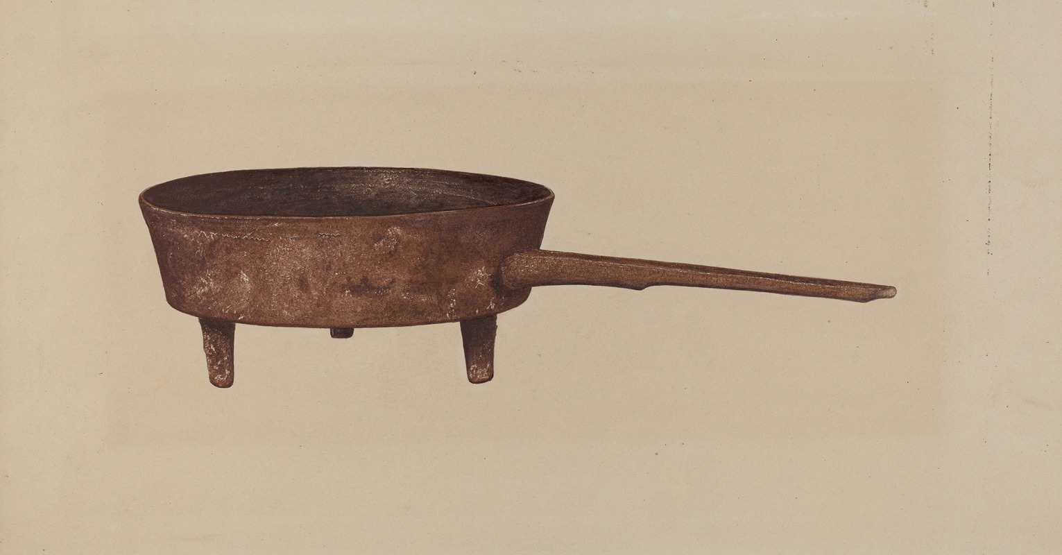 Skillet with Four Legs by American 20th Century Artvee