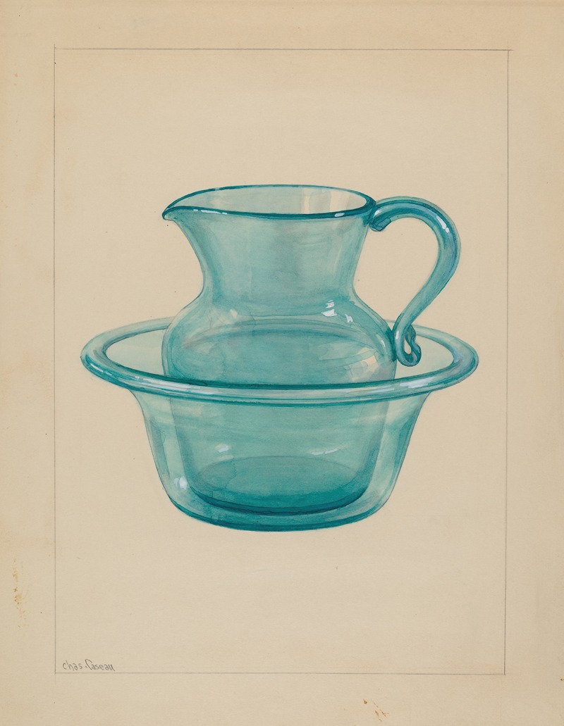 Wash Bowl and Pitcher by Charles Caseau Artvee