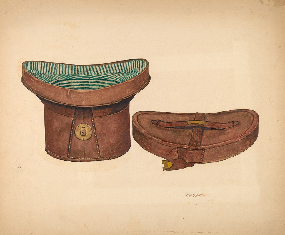 Leather Hat Box by Clarence W. Dawson Artvee