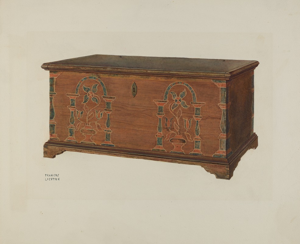Pa. German Dower Chest by Frances Lichten Artvee
